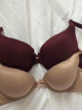 Victoria's Secret Smooth Push-Up Bras - Burgundy & Nude